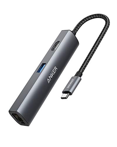 Anker PowerExpand+ 5-in-1 USB-C イーサネットハブ 4K対応HDMI出力ポート 3つのUSB-A 3.0ポート 1Gbpsイーサネットポート MacBook Pro iP