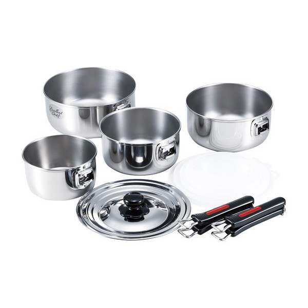 竹井器物製作所 EXC-104 エクセレントシェフ [ハンドル着脱式片手鍋 4点セット(IH対応)]