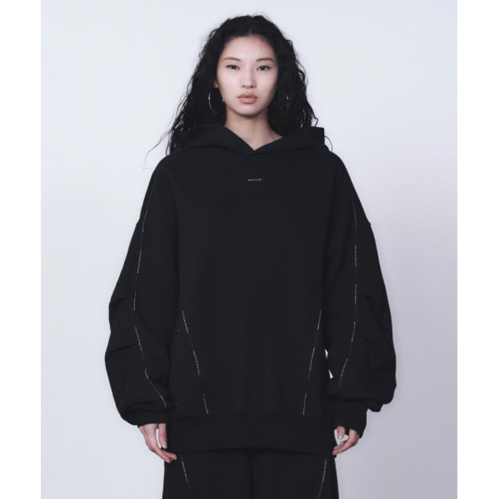TREEMINGBIRD TMB Logo Piping Hoodie Black TM2513MT003M