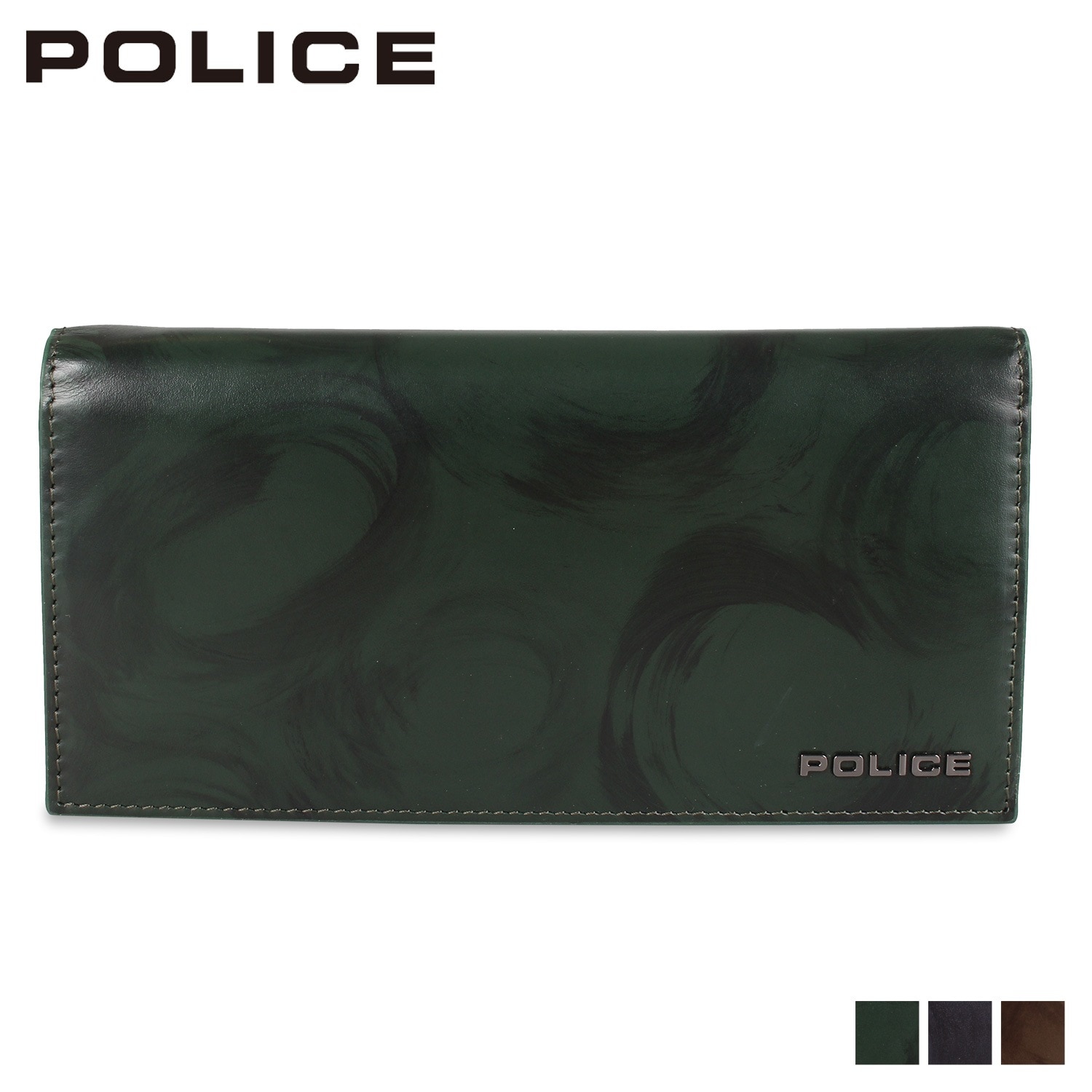 長財布 メンズ 本革 ダーク ネイビー