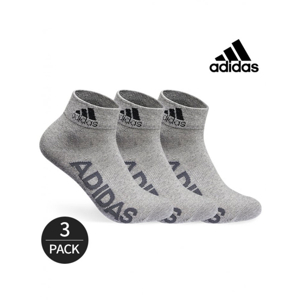 アディダスゴルフメンズパフォーマンスサイドビッグロゴアンクルソックス 3P_GY