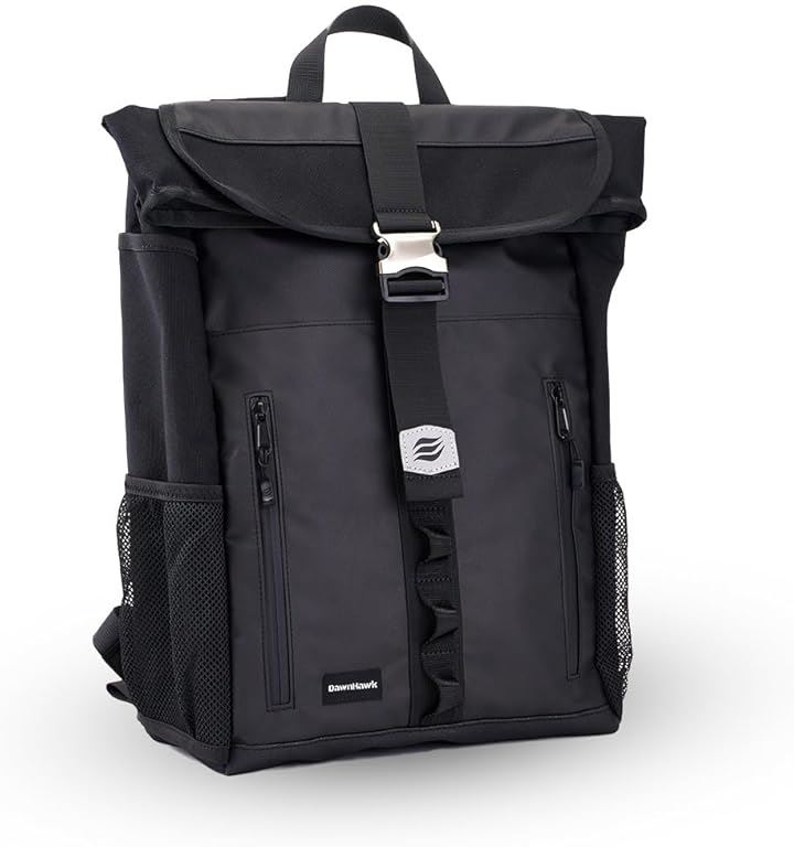 DAWNHAWK バイク リュック 防水 バッグ バッグパック ドリンクホルダー ツーリング 18L 防水ファスナー 背中ポケット 傘 収納 (ブラック, ミディアム) 9,344円