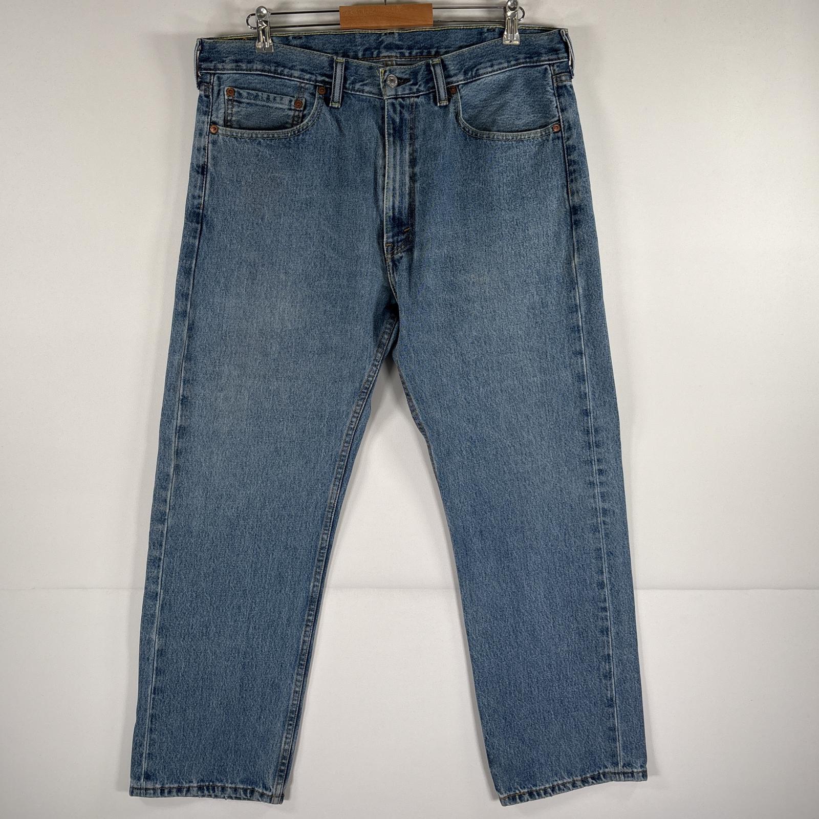 古着 デニムパンツ 505 ストレート ジーパン ジーンズ 5ポケット 大きいサイズ ジップ w38 L30 ブルー メンズ