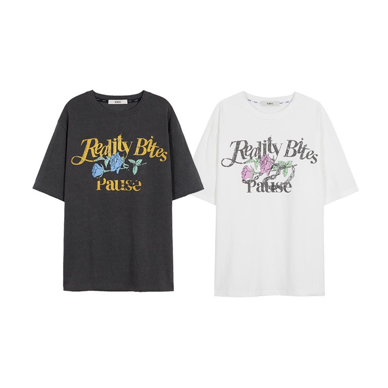 [ILLIT モカ 着用] Rose-Chain Graphic T-Shirt 韓国 アイドル 半袖 Tシャツ レディース メンズ 春 夏 大きいサイズ ゆったり 10,418円