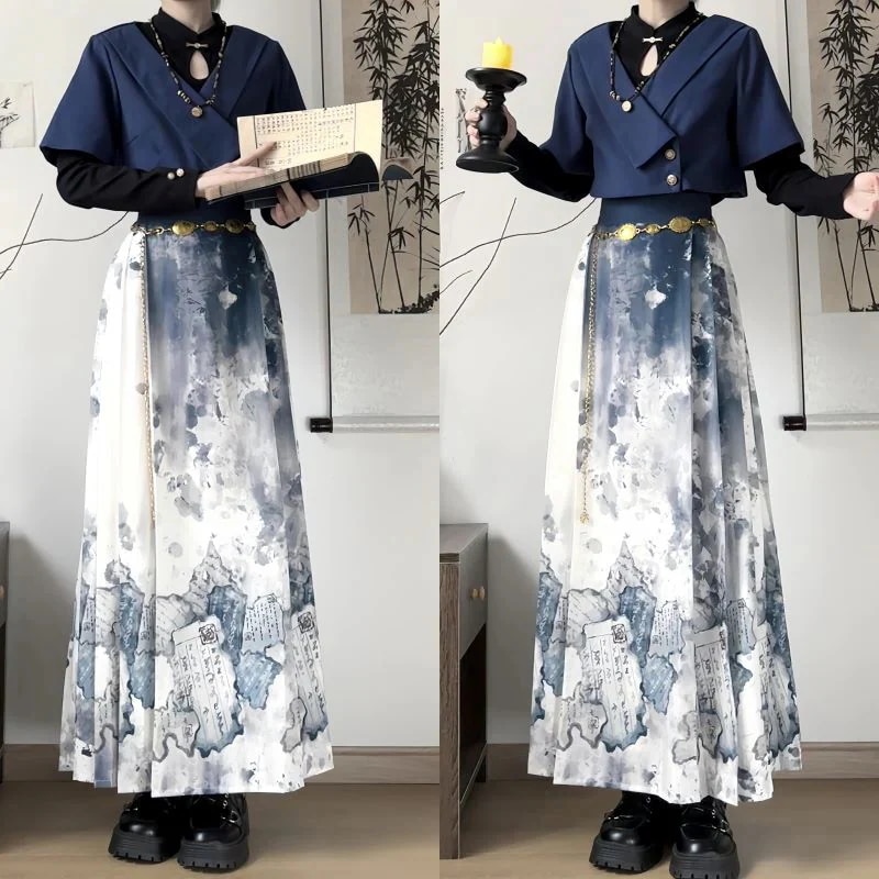 送 料 無 料正規品本は新しい韓国改良服馬スカート女性秋日常は着ることができます