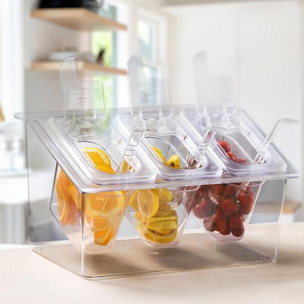 チルド調味料サーバー 1/9 フードパン 3つの容器付き 調味料トレイオーガナイザー フルーツバー パーティー用品 レストラン ソース用 4,046円