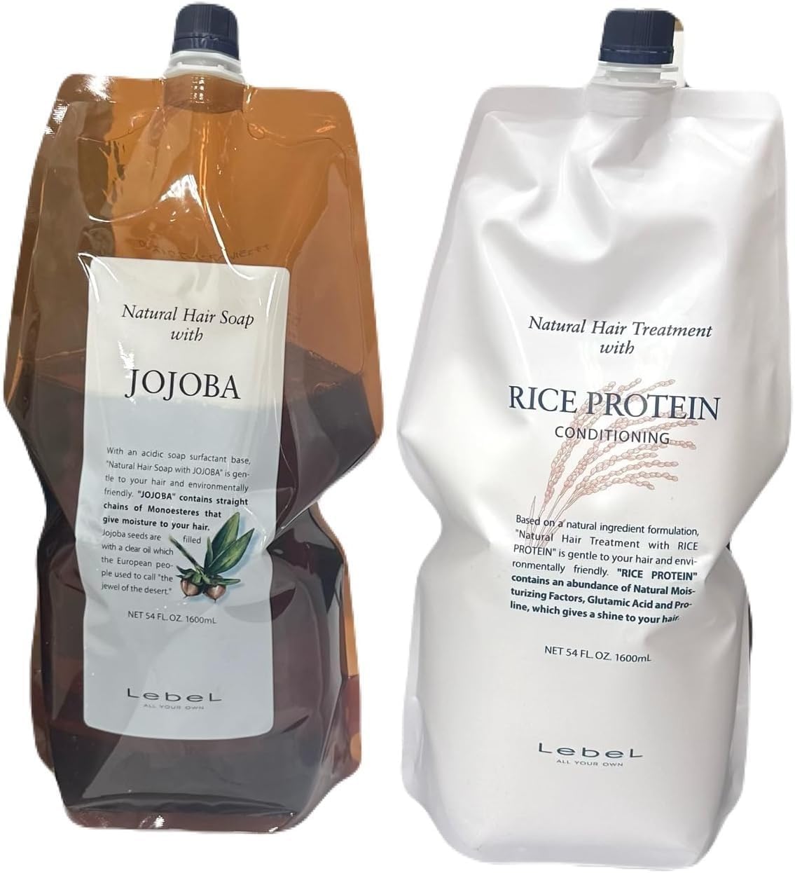 Lebel ルベル ナチュラル ヘアソープ ホホバ 1600ml ＆トリート ライスプロテイン 1600mlセット