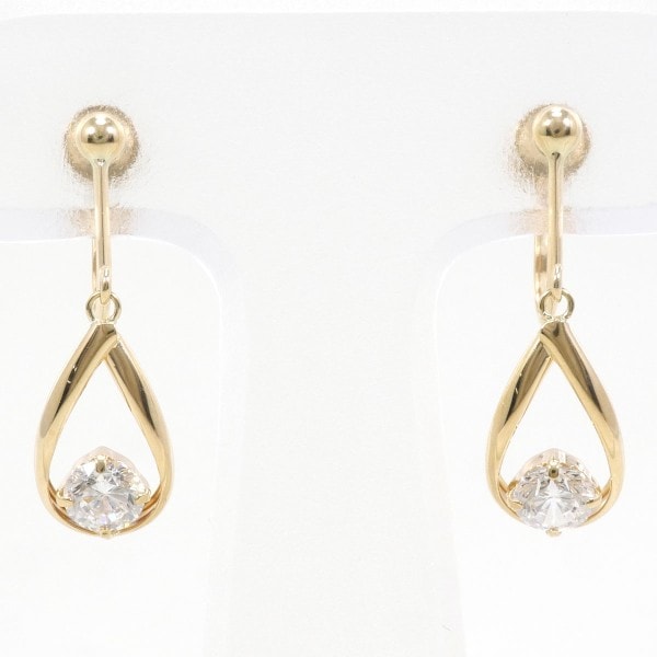 K10 10金 YG イエローゴールド イヤリング ジルコニア 総重量約1.1g ジュエリー 中古