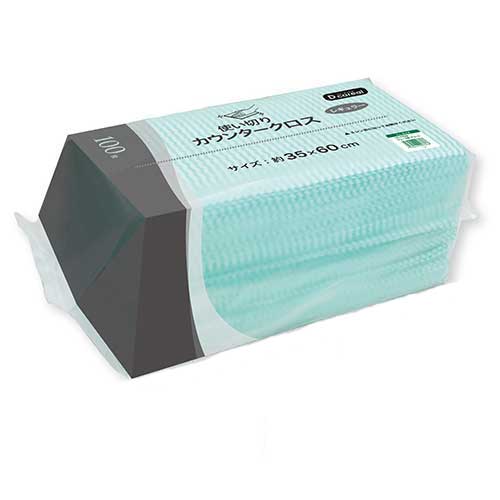 （まとめ買い）カウンタークロス レギュラー 縦35x横60cm グリーン 100枚入 CC-01GR [x3]