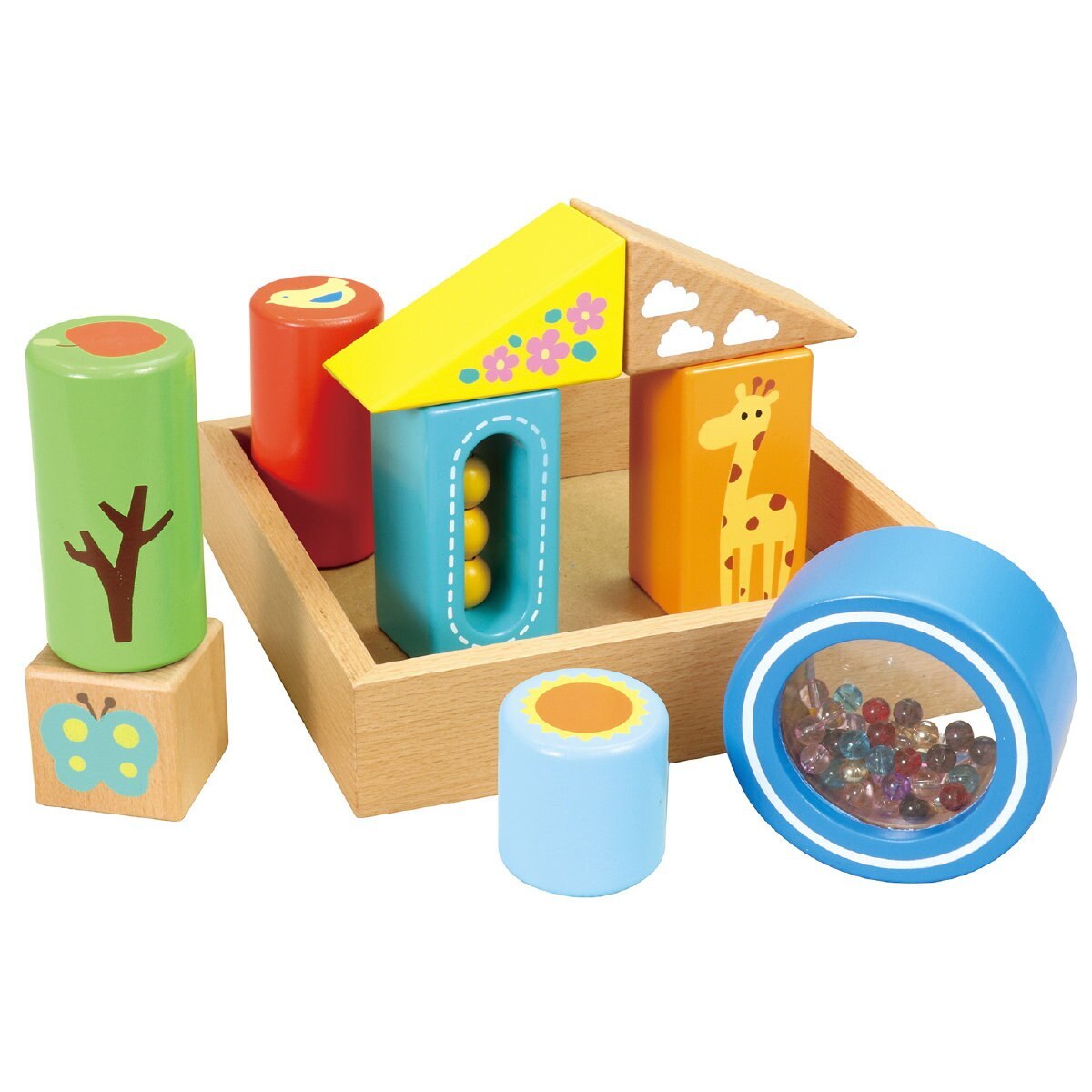 音が鳴るつみき 積み木 木箱付き 3種類の音が楽しめる 積木 木のおもちゃ 木製玩具 誕生日プレゼント 子供 おもちゃ 1歳 2歳 3歳 知育玩具 男の子 女の子 幼児 クリスマスプレゼント 子ども