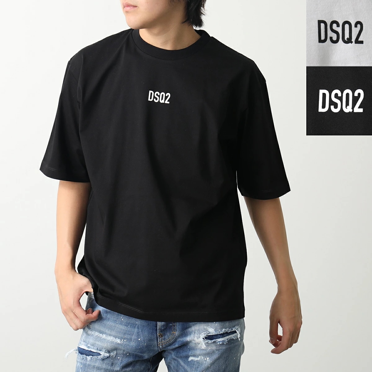 DSQUARED2 ディースクエアード Tシャツ LOOSE FIT T S74GD1267 S23009 メンズ 半袖 コットン カットソー クルーネック ロゴT カラー2色