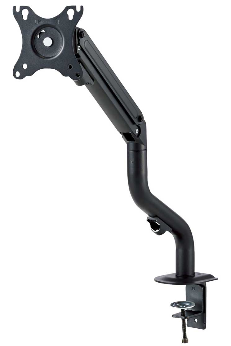 モニターアーム ロング アーム シングル 1画面 メカニカルスプリング式 【 モニター 1732インチ 耐荷重約28kg 対応 】 グロメット式 ブラック