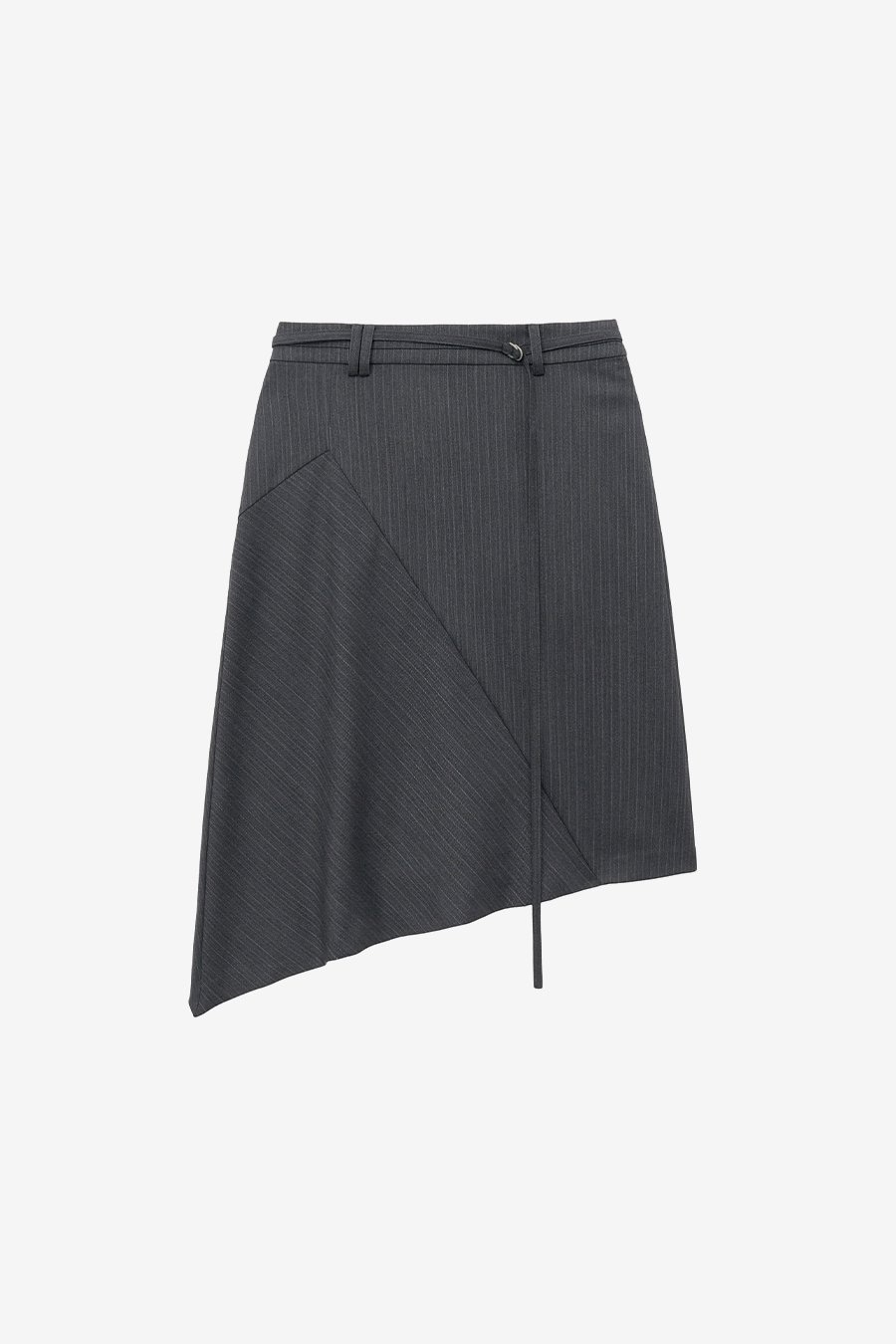 【INSILENCE】 ASYMM ETRIC WOOL SKIRT : STRIPE