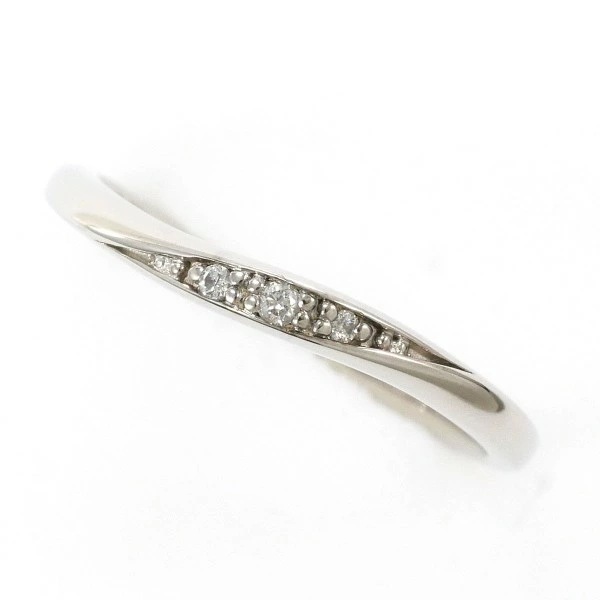 カナル4℃ K10WG リング 指輪 7号 ダイヤ 総重量約1.3g ジュエリー 中古