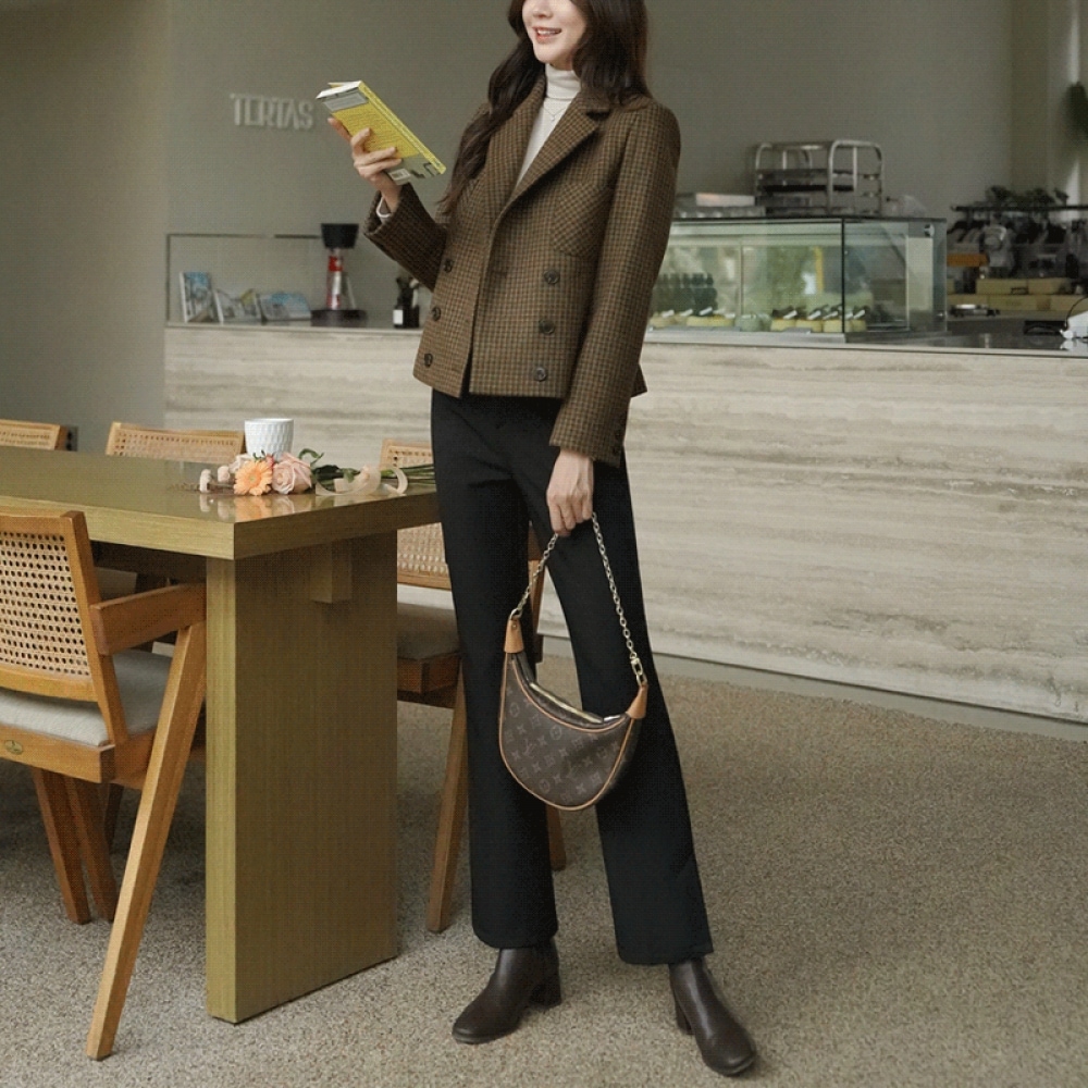 クリック&ファニー [80% ウール] クラディンチェックジャケット [SMLサイズ]