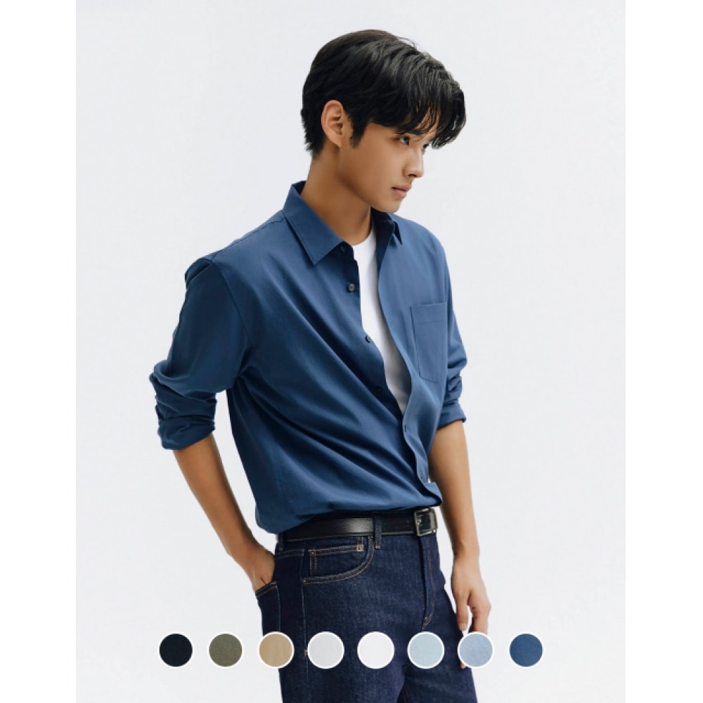 ジョルダーノ 044901 ポプリンロングスリーブシャツ_8カラー 5,410円