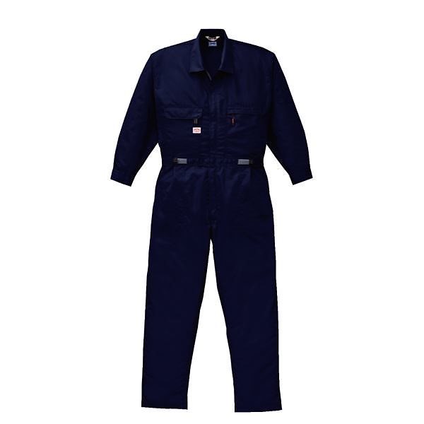空調服 綿ポリ混紡 長袖ツヅキ服(つなぎ服) リチウムバッテリーセット BK-500T2C03S6 ネイビー 4L