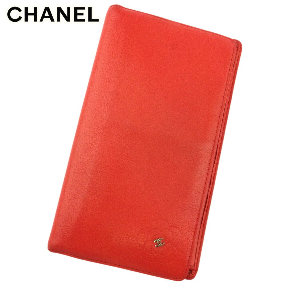 長財布 ファスナー付き 財布 バタフライカメリア レディース オールドシャネル ピンク シルバー 中古