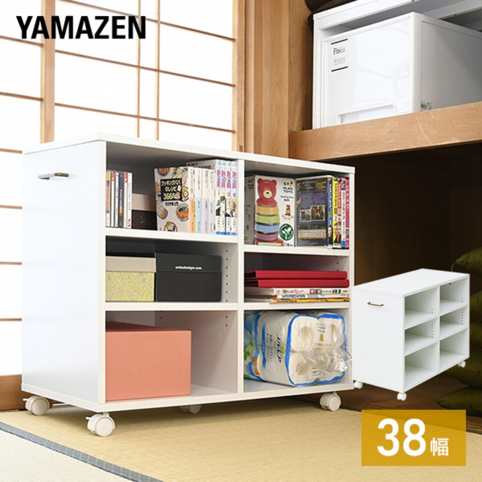 収納ラック キャスター付き 幅38 奥行き78 高さ65 cm ECSR-7538 ホワイト(無地)