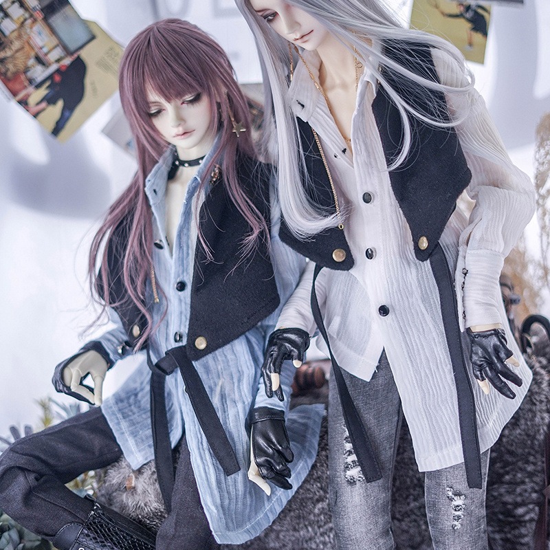 BJDドール衣装セット シャツ＋ベスト MSD/SD/70cm/ID75/オーダーサイズ人形用