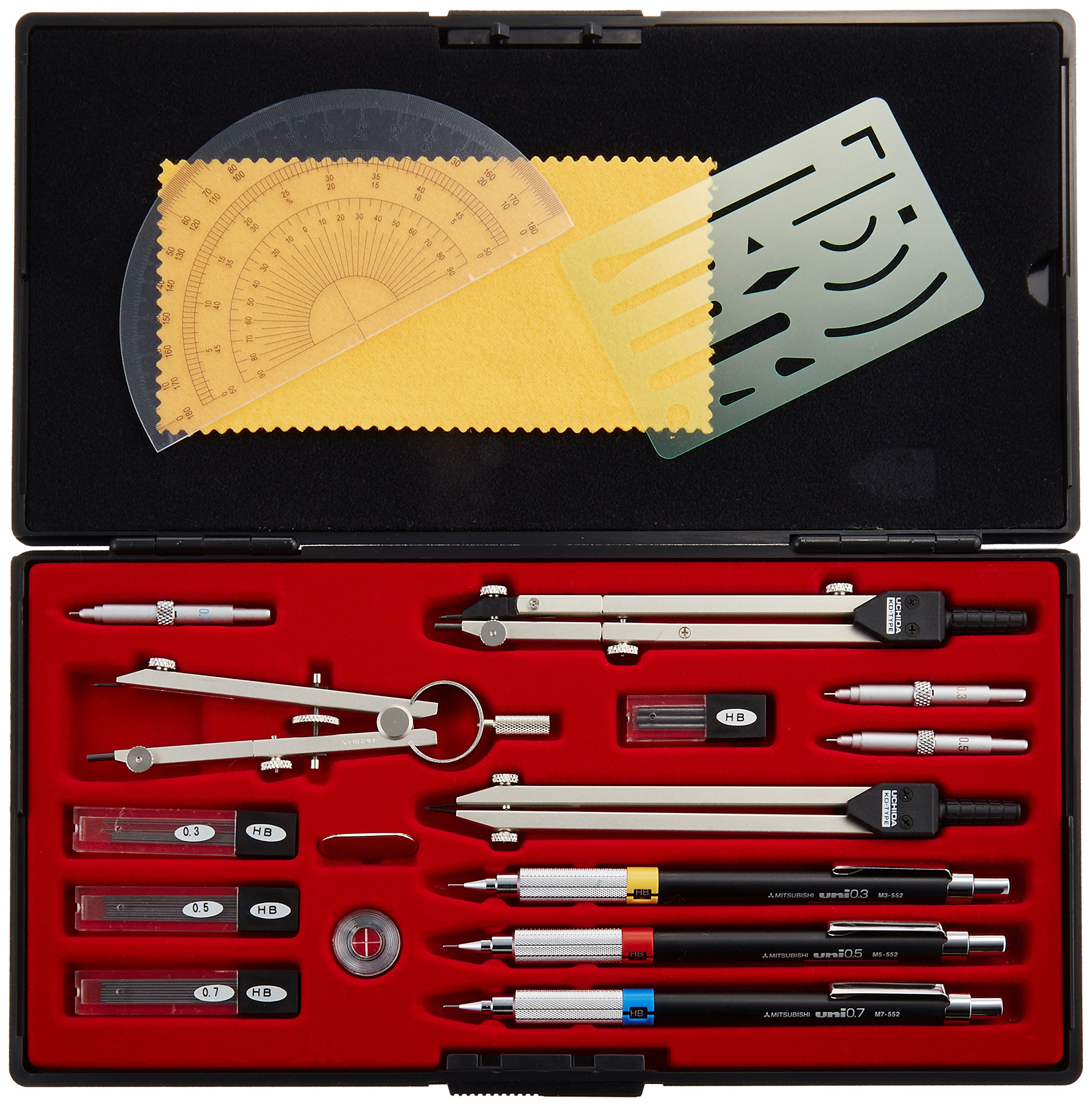 ウチダ KD型製図器 SEセット 『SE17品組 鉛筆製図セット』 010-0006 設計製図用品