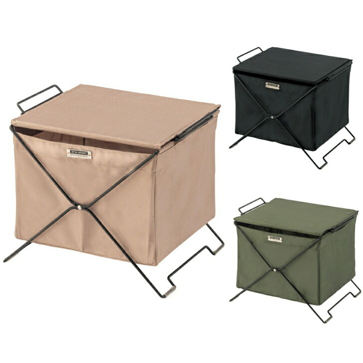 フォールディングバスケット 収納カゴ 折りたたみ 蓋付き 布製 収納ボックス ベージュ ブラック グリーン MIP-75