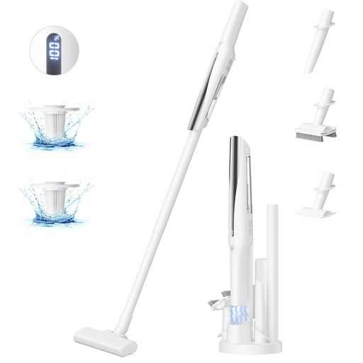 掃除機 コードレス【収納スタンド付き&置くだけで充電】 0.5KG 超軽量 28KPA強力吸引 最大40分連続稼働 スティッククリーナー ハンディ掃除機 2WAY仕様 USB TYPE-C充電式 LE