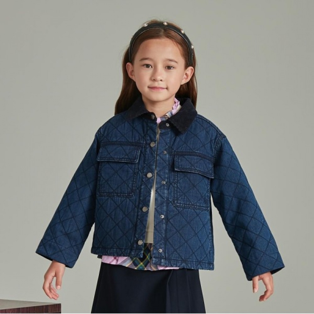 ヘジス キッズ ブリティッシュデニムキルティングジャケット (HSF12DB58M_BU)