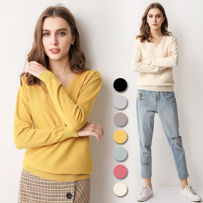 ニットセーター レディース ニット Vネック 長袖 ニットセーター きめ細かい ニットトップス 無地 セーター 通勤 お洒落 シンプル プレゼント