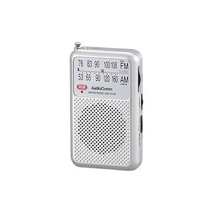 【即日発送】OHM AudioComm AM/FM ポケットラジオ シルバー RAD-P210S-S