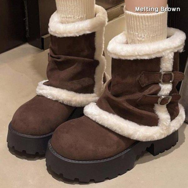 女性スエードブーツ 冬 털ブーツ SS68