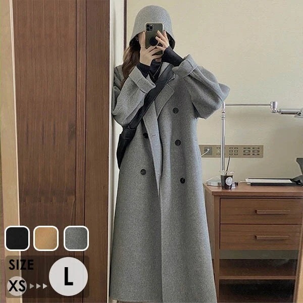 チェスターコート レディース ミディアムコート ロングコート コクーンコート 小さいサイズ 小柄 レディース 秋 冬 冬服 定番 暖かい あったか ロング チェスター コート カジュアル シンプル フ