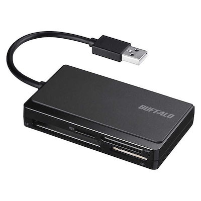 他サイト： BUFFALO　マルチカードリーダー ブラック (USB2.0/1.1)　BSCR308U2BKの商品画像