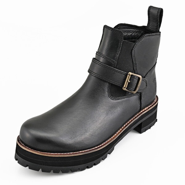 D62943 バイク ブーツ ライディングブーツ メンズ 厚底 本革 牛革 シフトパッド/クッションパッド内蔵 サイドゴアブーツ HBS-008+ ブラック 26.5cm