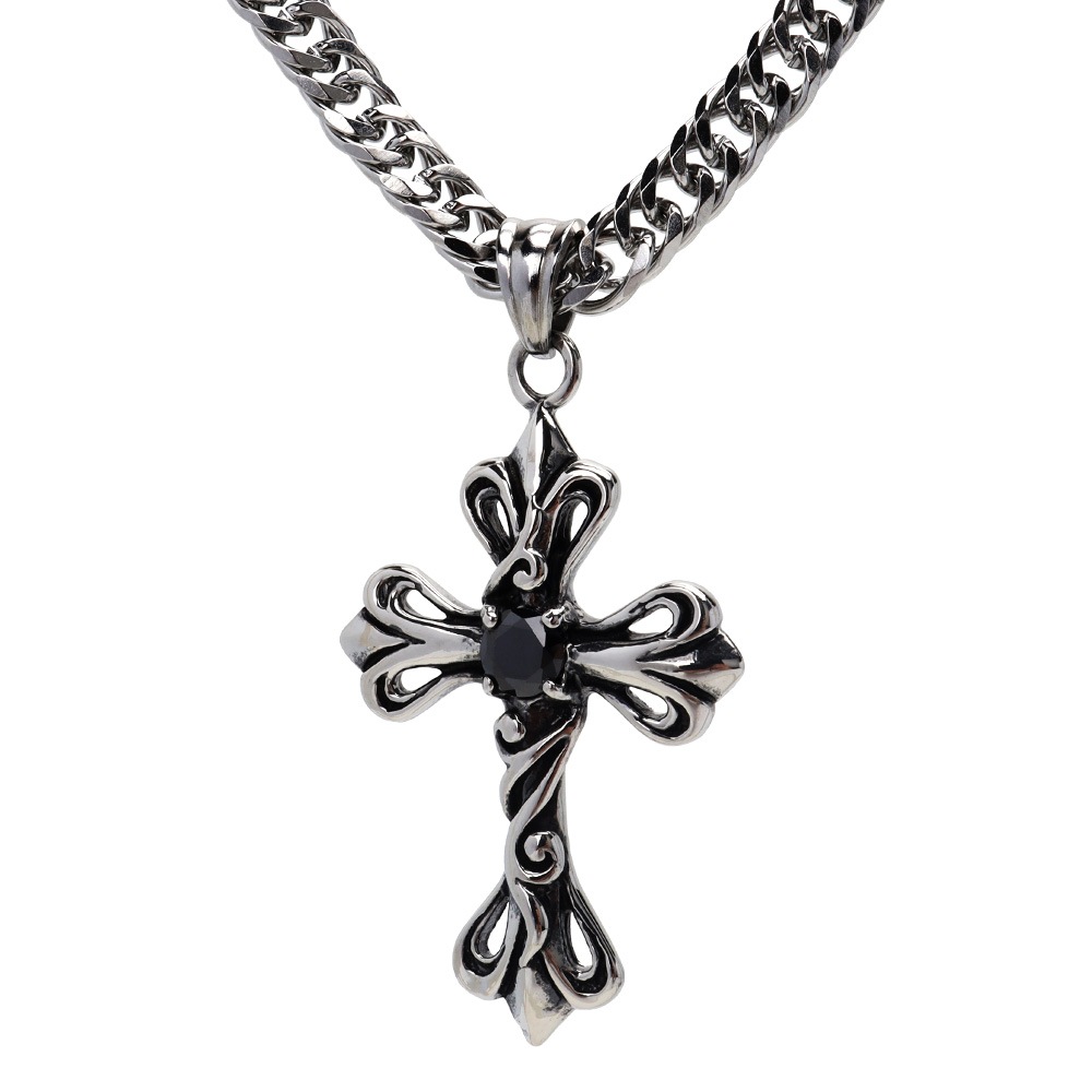 ステンレス クロスネックレス [n825-n348-s-5mm]