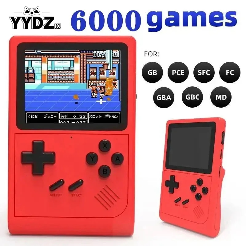 GB300 ポータブルハンドヘルドゲームプレーヤー 3.0 インチ画面 TV ビデオゲームコンソール AV 出力レトロゲームコンソール内蔵 8G 6000+ ゲーム