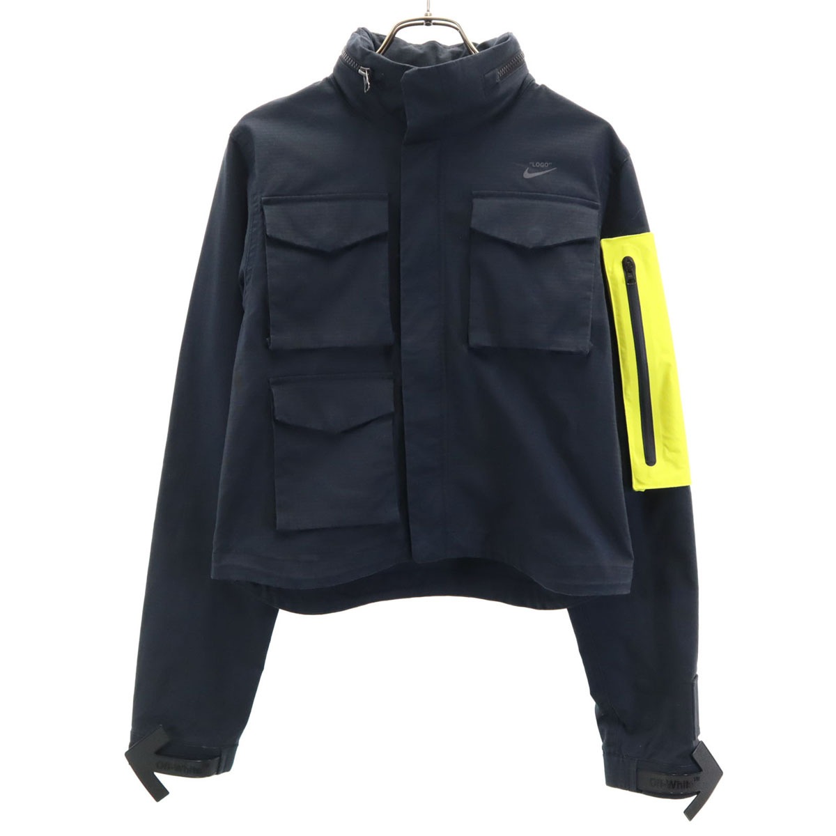 OFF WHITE オフホワイト コラボ ランニング ジャケット S ブラック レディース 古着
