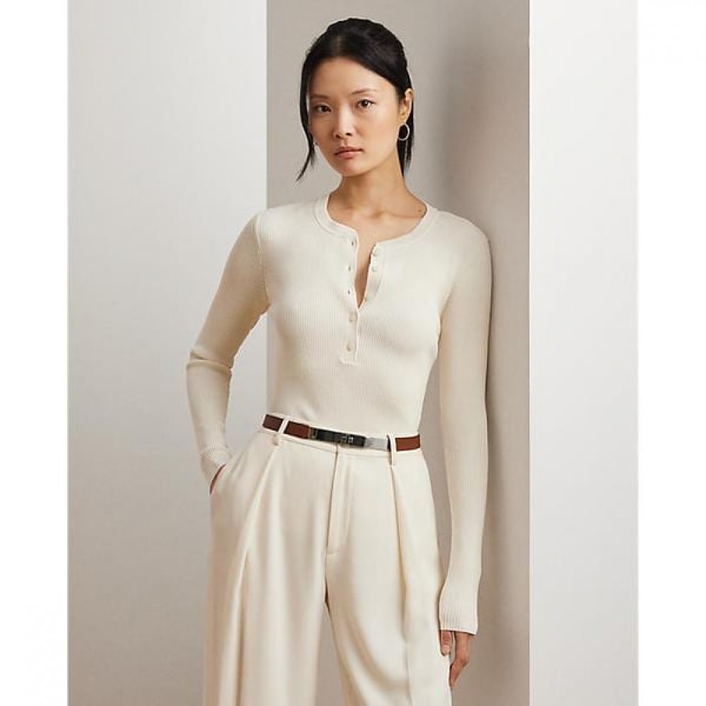 ローレンラルフローレンリブニットヘンリーセーター (WMLRSWES6820752101)