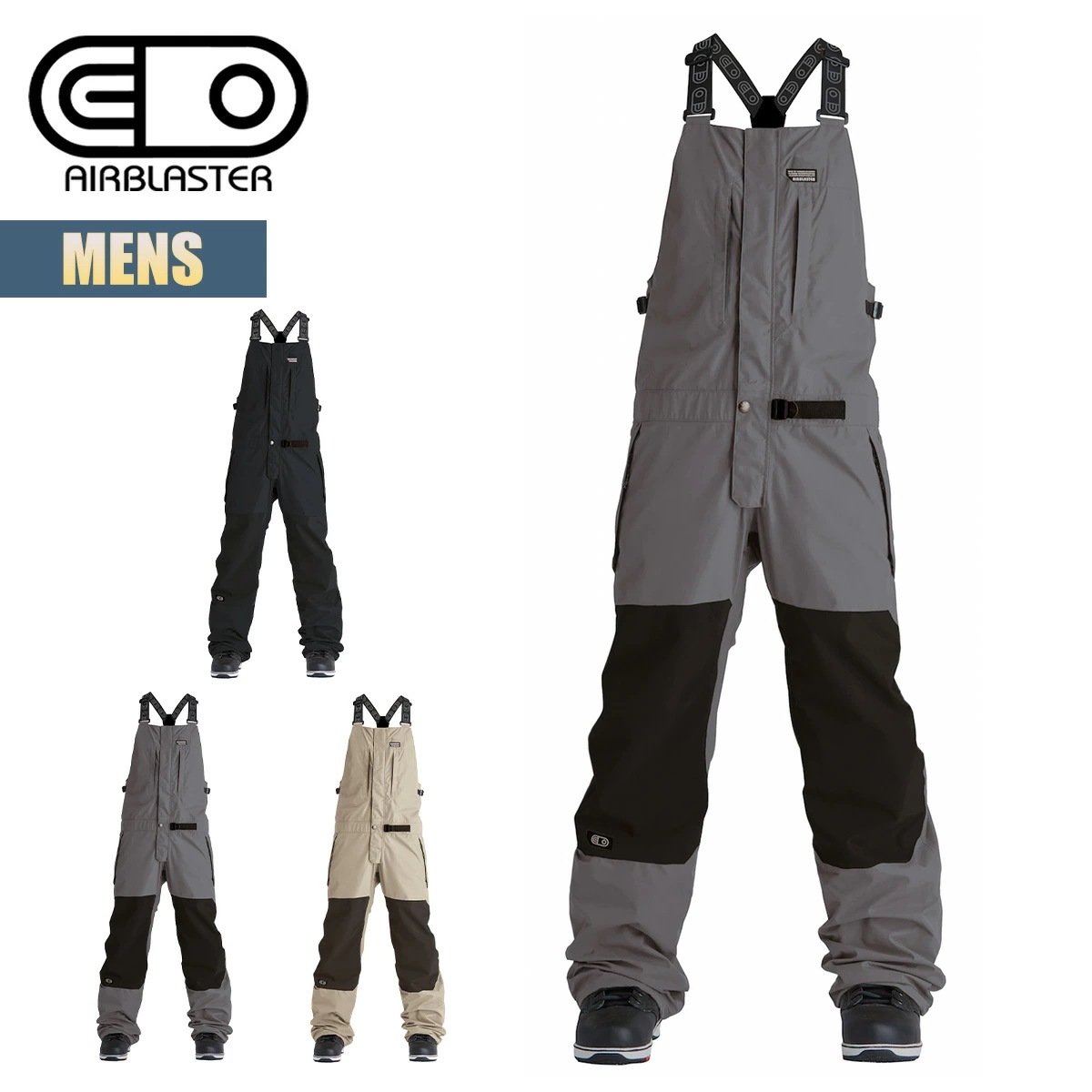 エアブラスター スノーボードウェア メンズ ビブパンツ AIR BLASTER Mens STRETCH KRILL BIB ストレッチ クリル ビブ 2レイヤー スノーパンツ