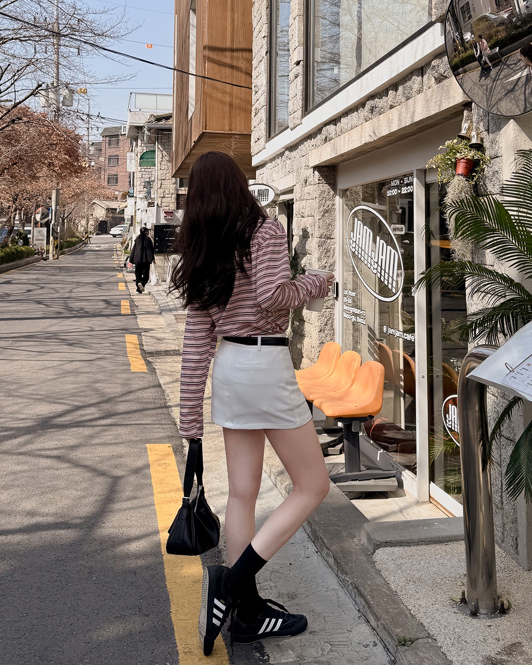 バイミニスカート(ショートパンツベルト付き)韓国ファッション レディース