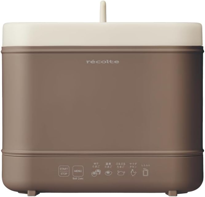 エッグ＆ボイルクッカー ゆで卵メーカー サラダチキンメーカー 自動 おしゃれ 低温調理 レトルト湯せん 半熟・固ゆで・温泉たまご エッグスチーマー 1回で1～4個 モカブラウン