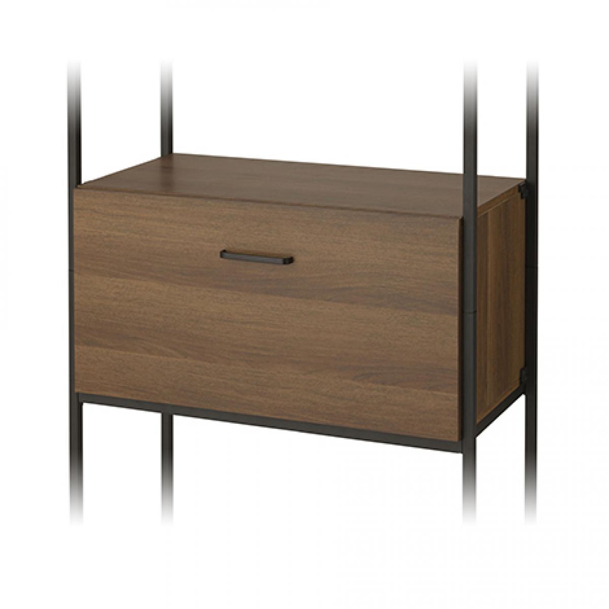 ドウシシャ ウッドシェルフ用 1段チェスト CN-F1C80BR ブラウン 幅74.5cm奥行42cm スチールラックパーツ ルミナス