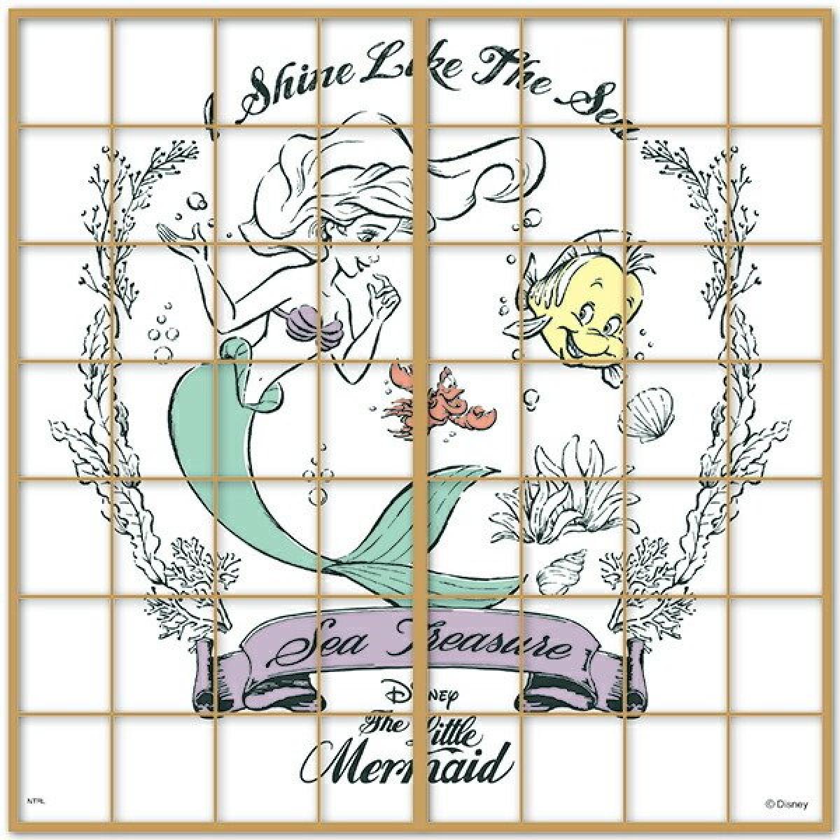 アサヒペン プリンセス アリエル 障子紙 NTLP-021S 92cm×182cm 2枚入り ディズニー 貼り換え 和室 リメイク 簡単 張り替え リトル・マーメイドcm