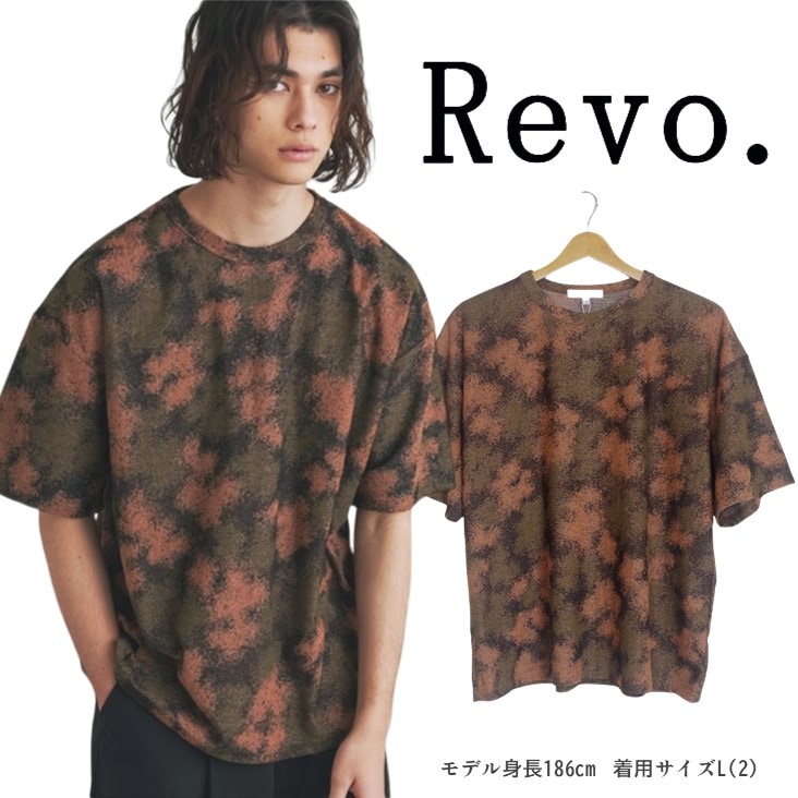 Revo. レヴォ タイダイ半袖Ｔ パイルジャガード 半袖Tシャツ トップス ストリート かっこいい オーバーサイズ ゆる カジュアル TH-3641