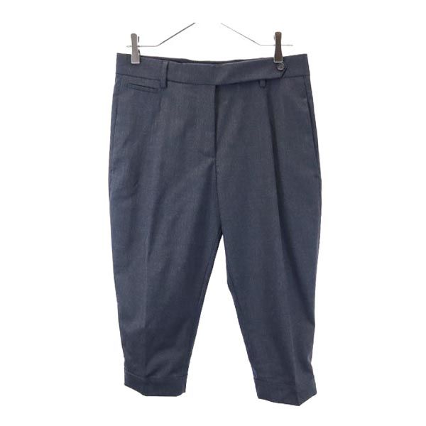 クロップドパンツ 40 ダークグレー ボタンフライ レディース