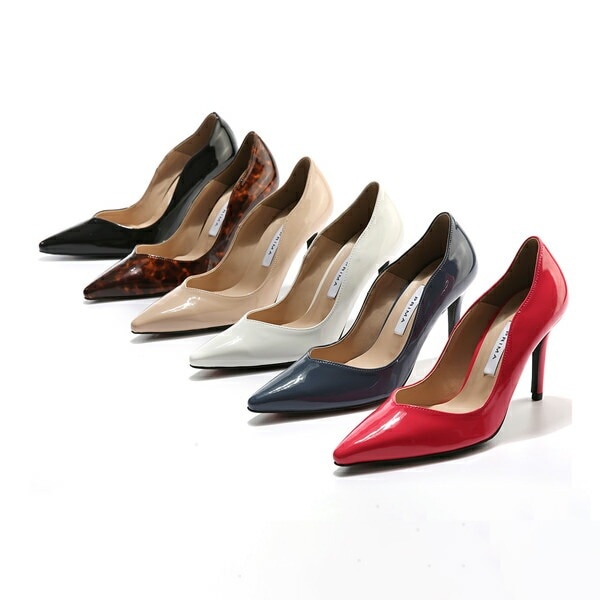 パンプス プレーン ポインテッドトゥ レディース ハイヒール 黒 白 青 ヒョウ柄 豹柄 ブラック ホワイト ベージュ レオパード コーラル ブルー 靴 婦人靴 韓国