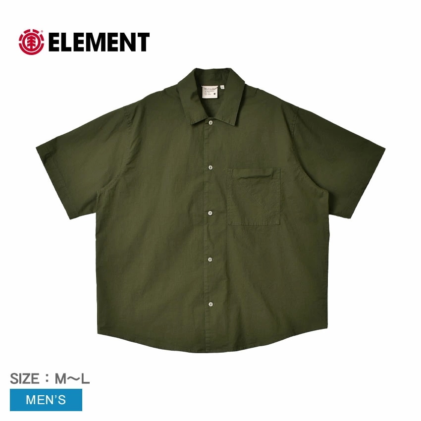 エレメントRLCXE SQUARE SHIRT BD021120 メンズ アメカジ トップス ウェア シャツ 襟付き 衿付き 半袖 ポケット ゆったり ストリート カジュアル シンプル ミリタリー