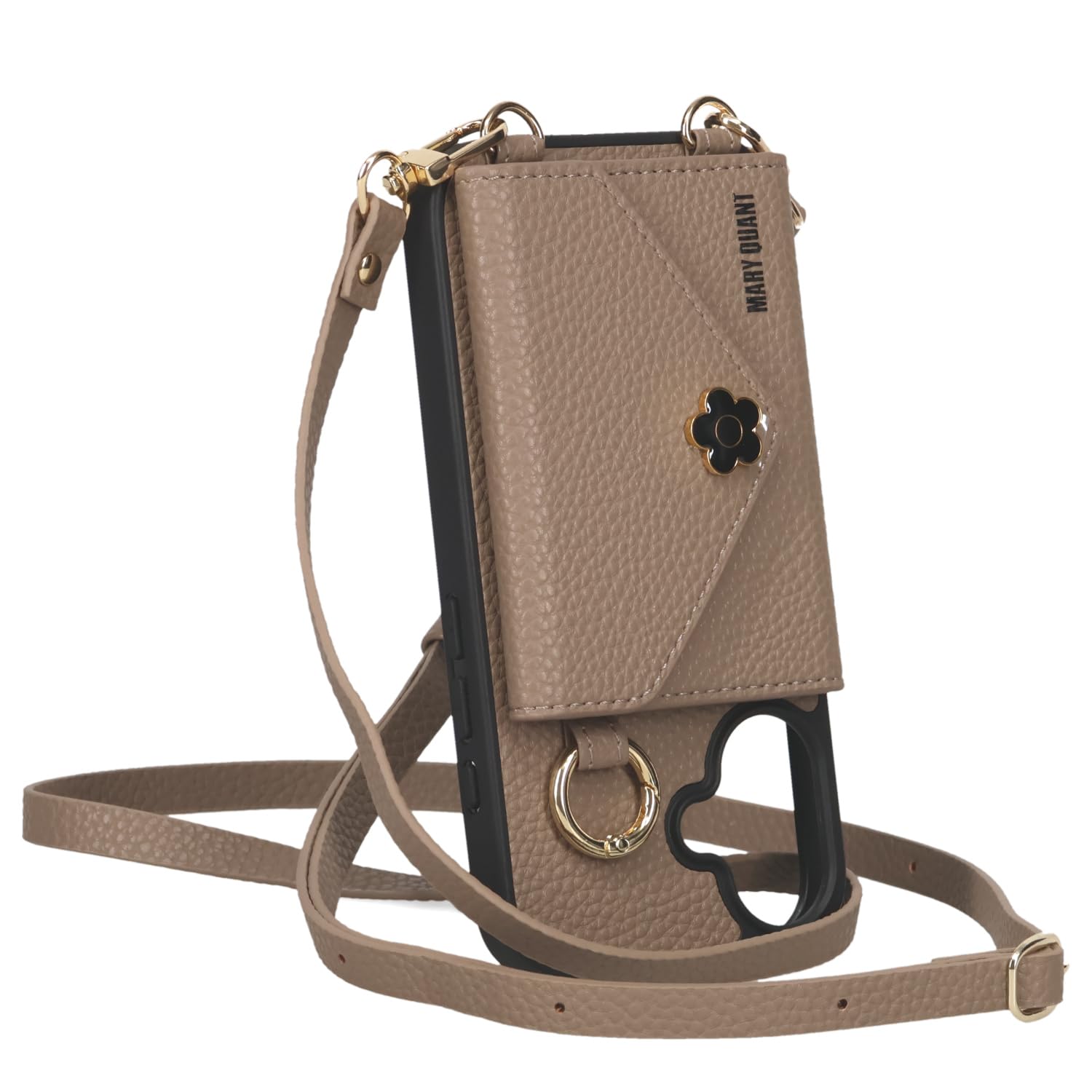 MARY QUANT マリークワント iPhone 15 14 13 用 ケース スマホショルダー POCKET SLING CASE レディース ベージュ