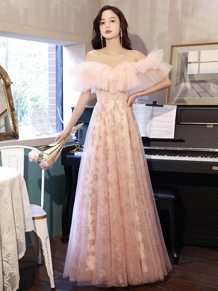 ピンクの妖精のドレス2024夏ホスト誕生日パーティー気質芸術試験衣装 5,196円