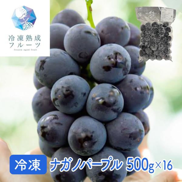 ナガノパープル 500g×16パック / 冷凍フルーツ デザート 葡萄 ぶどう ブドウ 国産